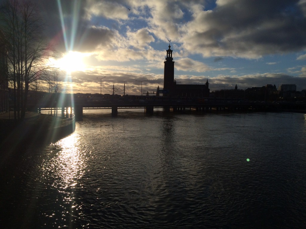 Walking towards Stockholm's Central Station after my first day of class at Poppius. Spring in Stockholm.